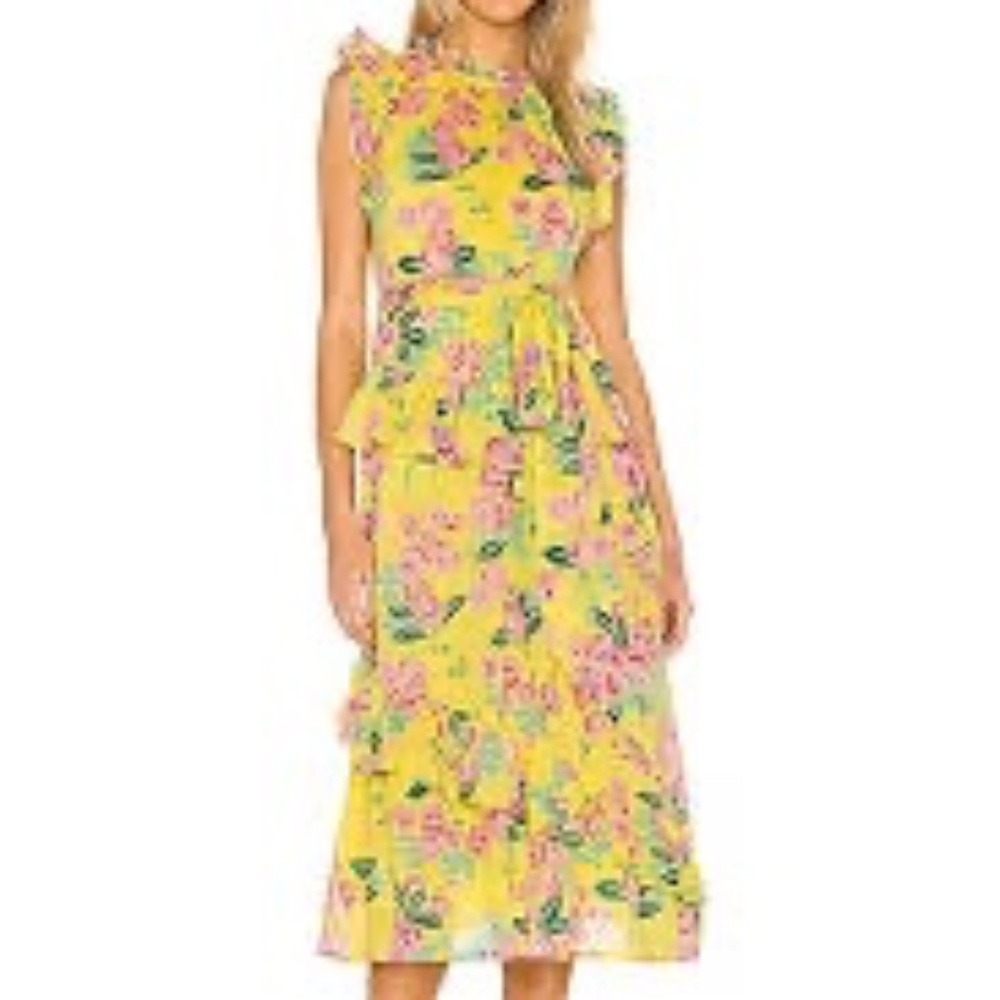 Banjanan Bella Midi Floral Dress in Ascot Gavotte Aurora M